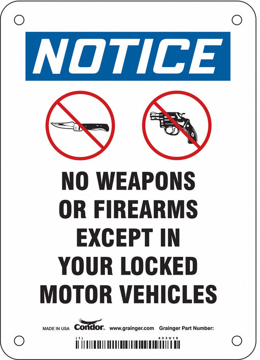 Safety Sign 7 in x 5 in Polyethylene