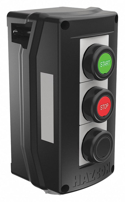 CntrlStation DeadEnd 3Buttn Blk/Grn/Rd