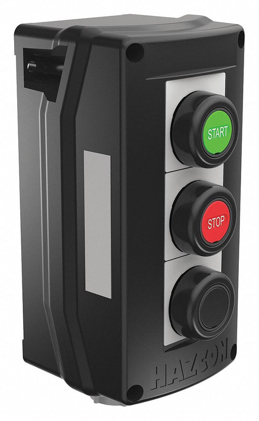 CntrlStation DeadEnd 3Buttn Blk/Grn/Rd