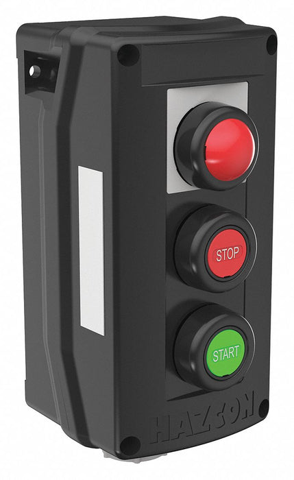 CntrlStn DeadEnd 2Buttn Grn/Rd 1Light