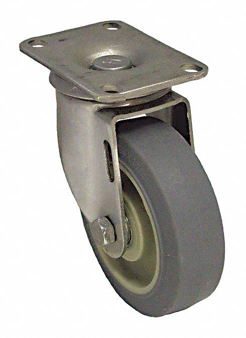 Plate Caster Swivel Rubber 7 1/4 H