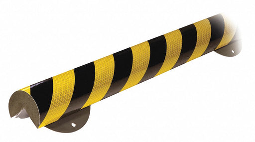 Corner Guard Rounded Reflective Bk/Yl