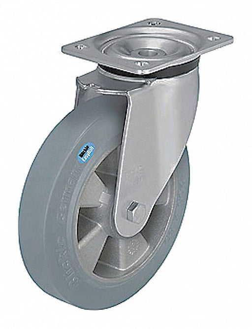 Plate Caster Swivel Rubber 6 1/2 H