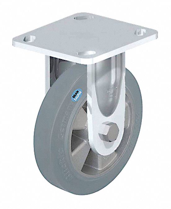 Plate Caster Rigid Rubber 9 1/4 H