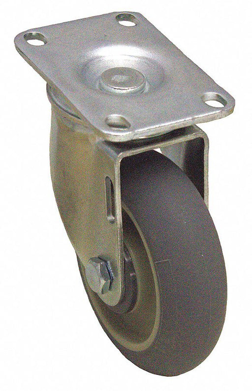 Plate Caster Swivel Rubber 5 1/8 H