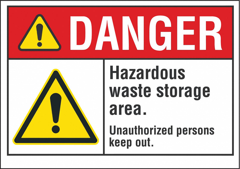 Danger Sign 10inx14in Non-PVC Polymer
