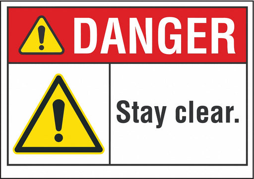 Danger Sign 7 in x 10 in Non-PVC Polymer