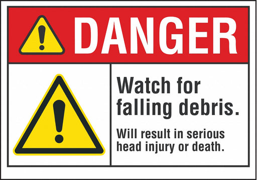 Danger Sign 7 inx10 in Non-PVC Polymer
