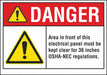 Danger Sign 10in x 14in Non-PVC Polymer