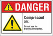 Compressed Air Danger Rflct Lbl 10x14in