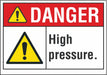 High Pressure Danger Rflct Lbl 3.5x5in