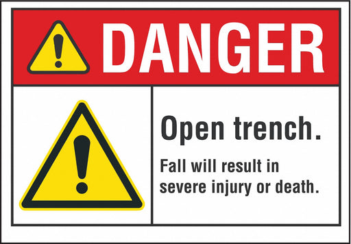 Danger Sign 7 inx10 in Non-PVC Polymer