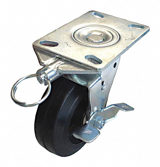 Plate Caster Swivel Rubber 9 1/2 H