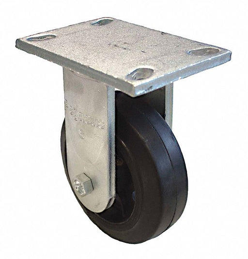 Plate Caster Rigid Rubber 7 1/2 H