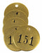 Numbered Tag Brass 1 1/2in H PK25