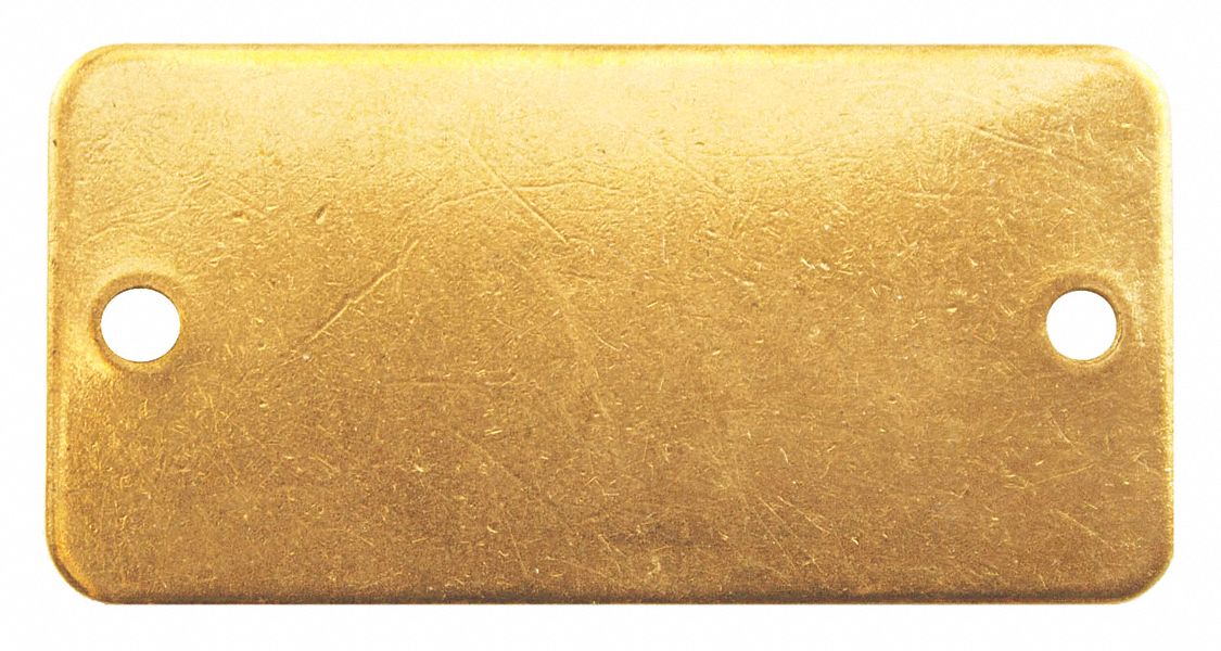 Blnk Tag Brass 1 1/2in H 3 in W PK100