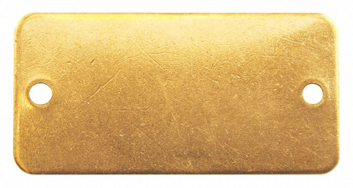 Blank Tag Brass 1in H 3in W Yellow PK100