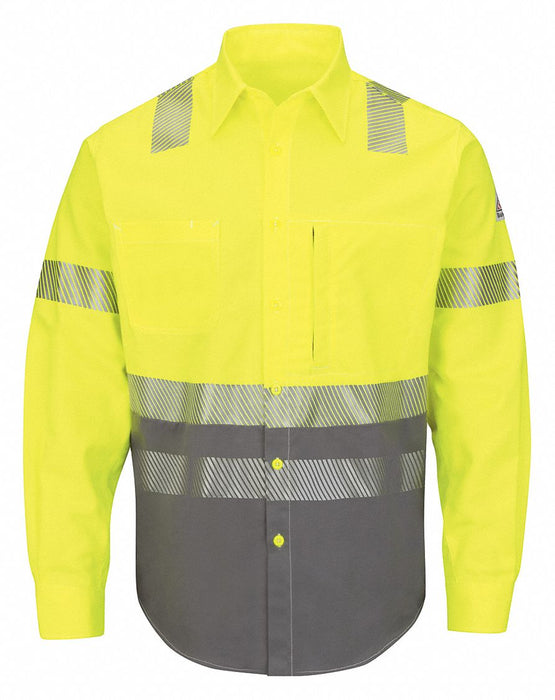 J6794 Flame-Resistant Collared Shirt L Yl/Gy