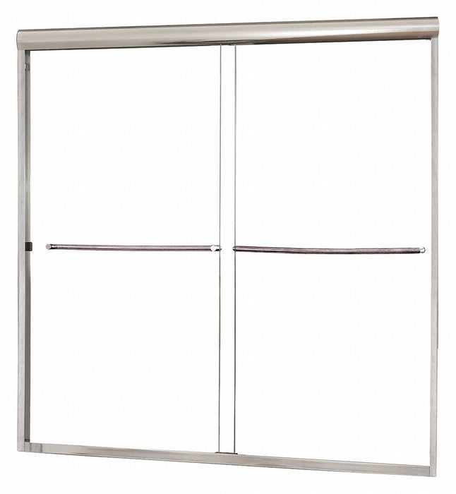 Tub Door Silver Dbl Slid 55 in