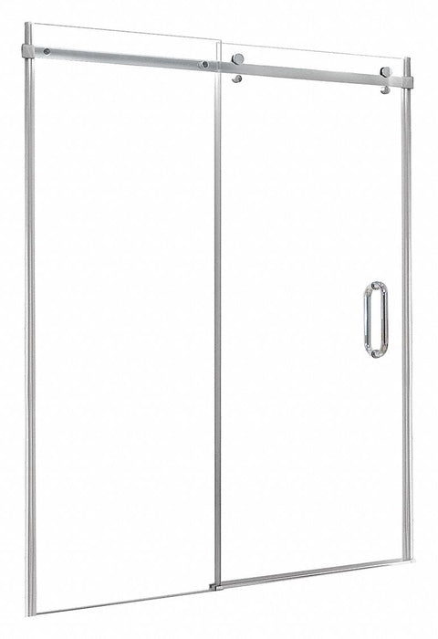 Shower Door Silver Sngl Slid Door 76 in