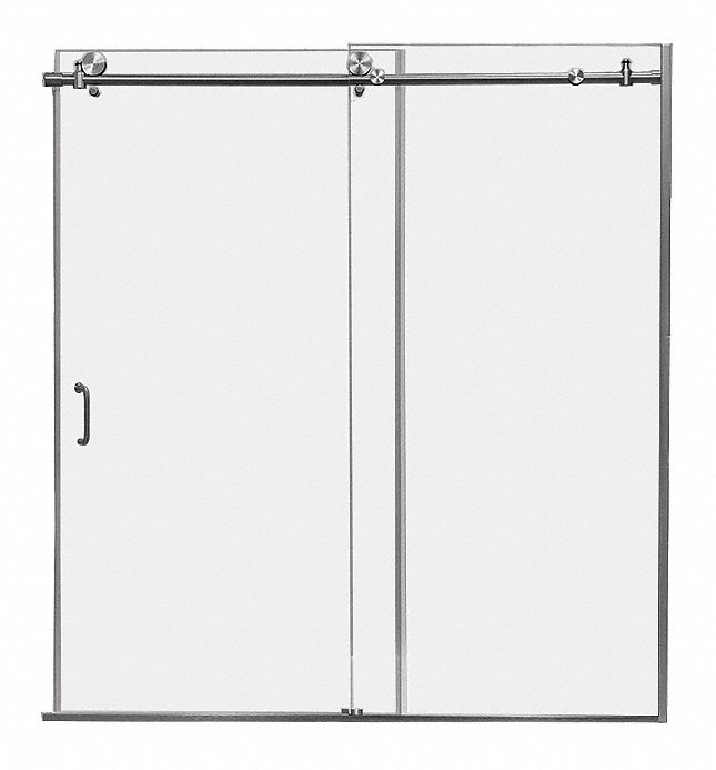 Tub Door Silver Sngl Slid Door 62 in