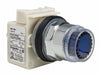 Flush Push Button Blue LED 30mm