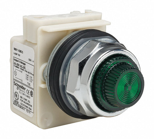 H4552 Pilot Light Green 30mm Incandescent