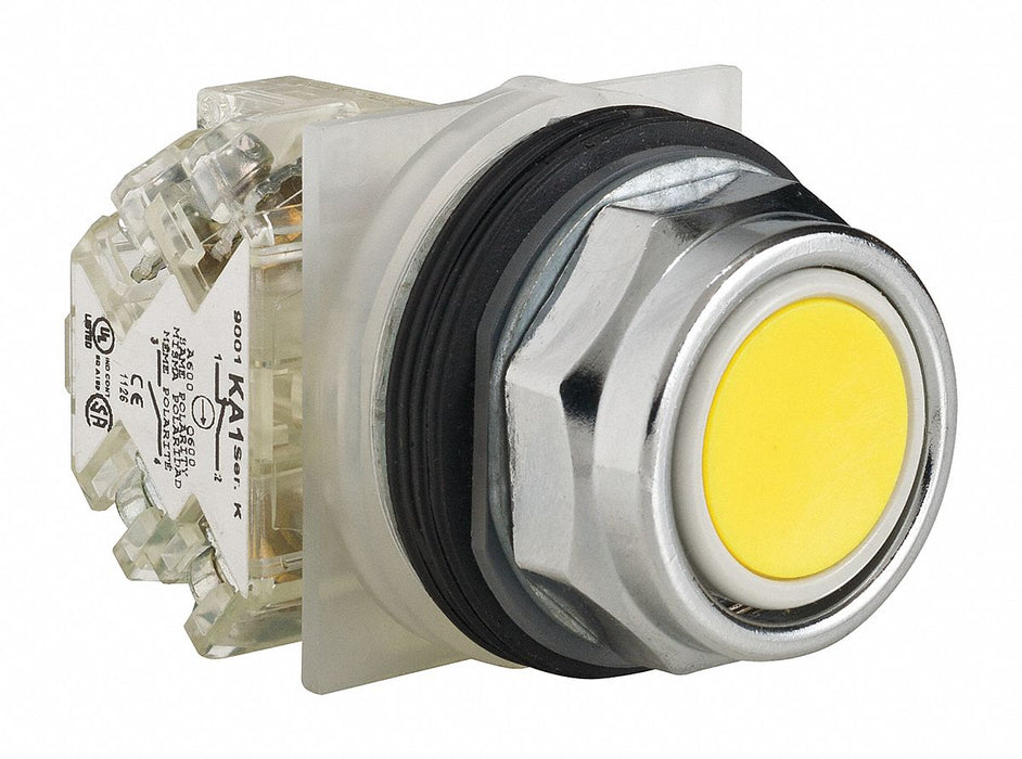 H7068 FlushPushButtnOp NonIllum Yellow SPDT