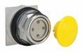 Mushroom Head Push Button Yellow 30mm