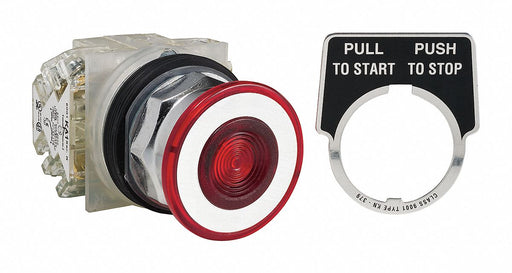 MushroomHeadPushButton NonIllum Red DPDT