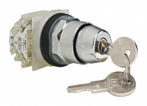 SelectSwtch Key Non-Illum 2Pos 30mm Blk
