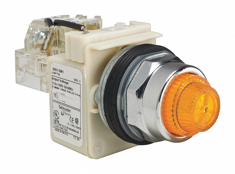 Pilot Light Amber 30mm Incandescent
