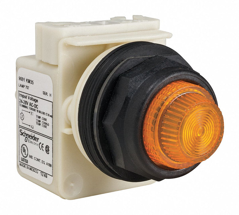 H4502 Pilot Light Amber 30mm Incandescent