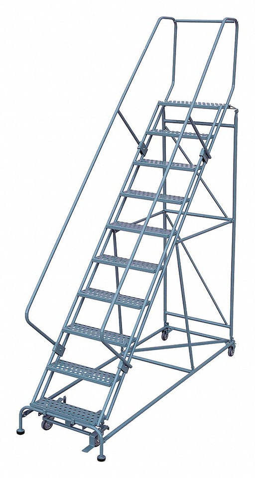 Rolling Ladder 130 in.H 10 Steps 450 lb.