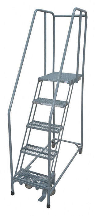 Rolling Ladder 80 in H 5 Steps Rubber