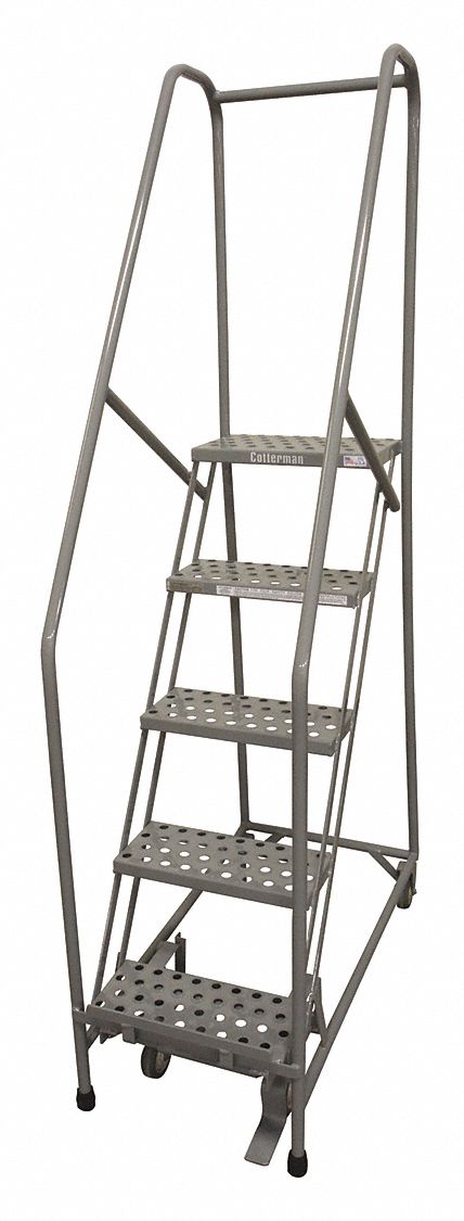 Rolling Ladder 80 in H 5 Steps 450 lb.