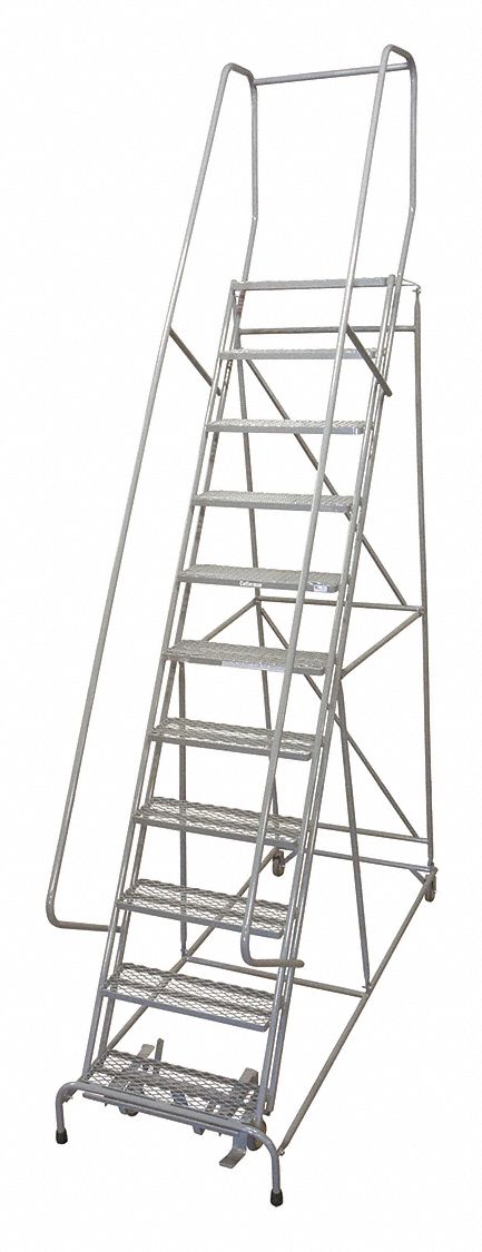 Rolling Ladder 162 in H 12 Steps Rubber