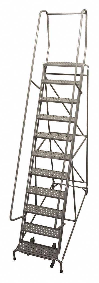 Rolling Ladder 140 in.H 450lb Perforated