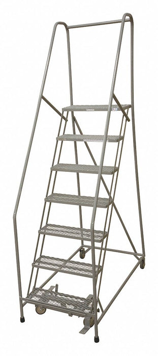 Rolling Ladder 100 in H 7 Steps Rubber