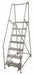 Rolling Ladder 100 in H 7 Steps Rubber