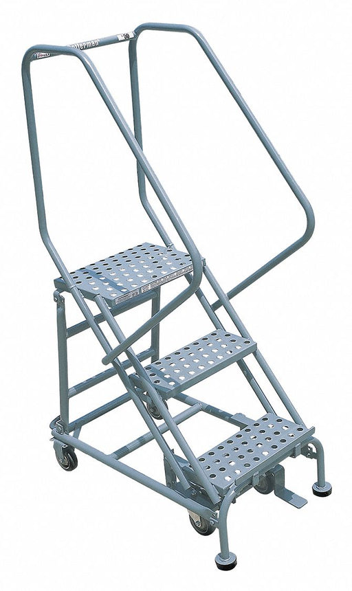 Rolling Ladder 60 in H 3 Steps 50 deg.