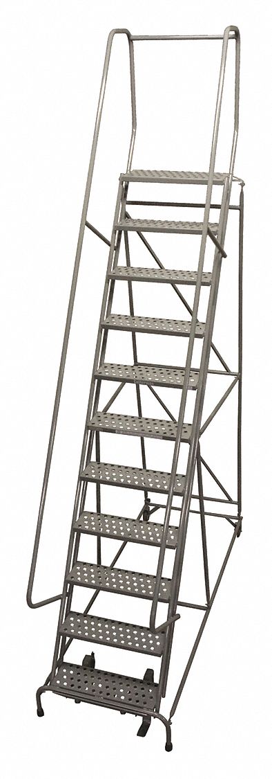 Rolling Ladder 140inH PowderCoated 59deg