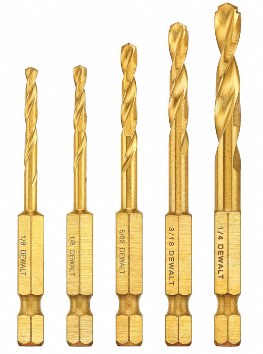 Impact Drill Bit Set HSS Titanium 5 Pc.