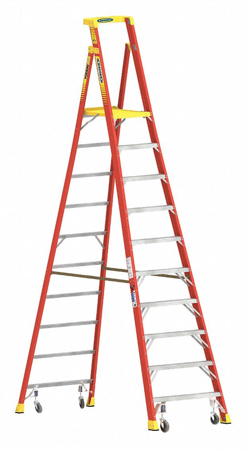 Podium Stepladder 10 ft Fiberglass 300lb