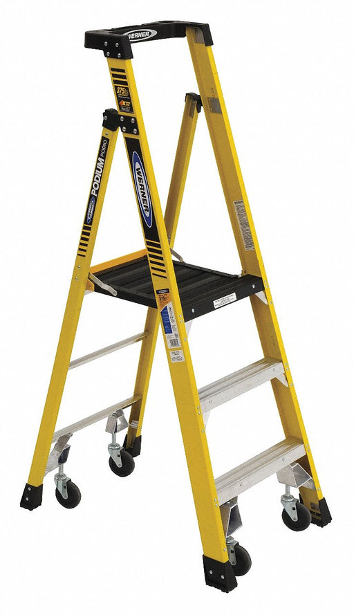 Podium Stepladder 3 ft Fiberglass 375 lb