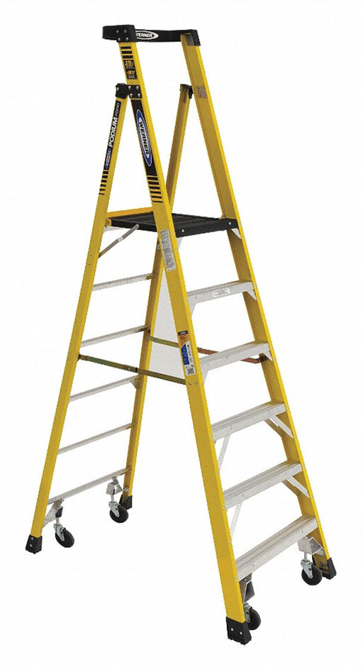 Podium Stepladder 6 ft Fiberglass 375 lb