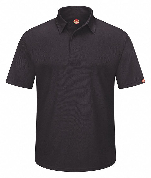 J2888 Short Sleeve Polo Sz L Black Polyester
