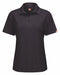 J2890 Short Sleeve Polo Womens S Black Button