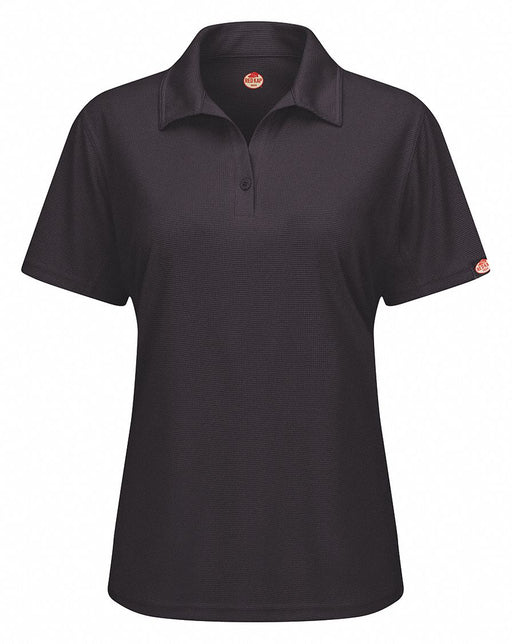 J2890 Short Sleeve Polo Wmn 2XL Black Button