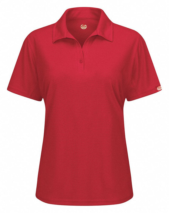 J2890 Short Sleeve Polo Womens 3XL Red Button